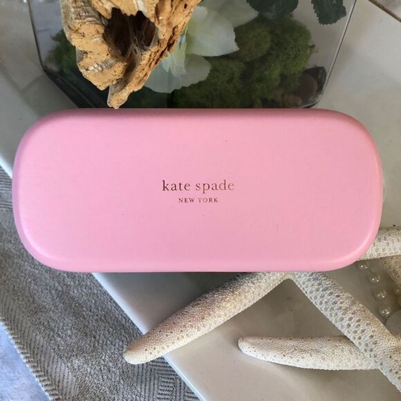 Kate Spade Pink and green large eye glass sunglass case. - Picture 1 of 9